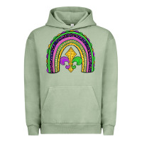 Pigment Oil Green mardi gras fleur de lis rainbow Urban Hoodie - JahusDesignShop