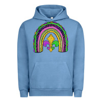 Pigment Pebble Blue mardi gras fleur de lis rainbow Urban Hoodie - JahusDesignShop