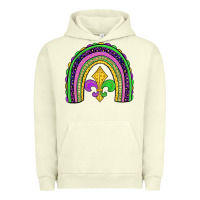 Pigment Pistachio mardi gras fleur de lis rainbow Urban Hoodie - JahusDesignShop