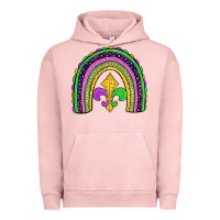 Pigment Salmon mardi gras fleur de lis rainbow Urban Hoodie - JahusDesignShop