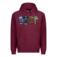 Burgundy Police Coffee Premium Hoodie - CowhideDigitalArt