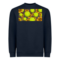 Navy tennis ball with sunflower and racket  licence plato Heavyweight Sweatshirt - BarkalooDesign
