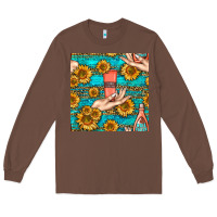 Chestnut hand cream nail polish remover and sunflowers with leopard and glitter Long Sleeve Tee - BundleAndBundleShop