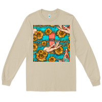 Mushroom hand cream nail polish remover and sunflowers with leopard and glitter Long Sleeve Tee - BundleAndBundleShop