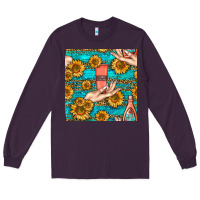 Plum hand cream nail polish remover and sunflowers with leopard and glitter Long Sleeve Tee - BundleAndBundleShop