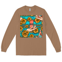 Toasted Coconut hand cream nail polish remover and sunflowers with leopard and glitter Long Sleeve Tee - BundleAndBundleShop