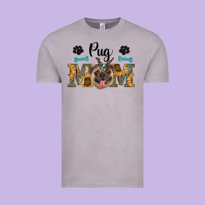 Western Pug Mom Vintage Tee Designed By Ranaportraitstore