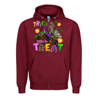Burgundy trick rawr treat Zipper Hoodie - AdoDesignShop