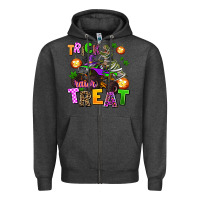 Charcoal Heather trick rawr treat Zipper Hoodie - AdoDesignShop