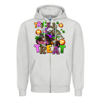 Dove Grey trick rawr treat Zipper Hoodie - AdoDesignShop