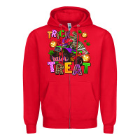 Red trick rawr treat Zipper Hoodie - AdoDesignShop
