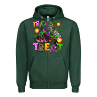 Sports Green trick rawr treat Zipper Hoodie - AdoDesignShop