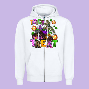 Trick Rawr Treat Zipper Hoodie Designed By Adodesignshop