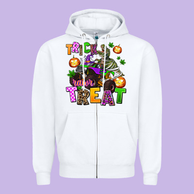 Trick Rawr Treat Zipper Hoodie Designed By Adodesignshop