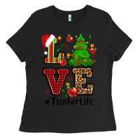 Black love teacher life christmas Ladies Tee - CowGirlArtShop