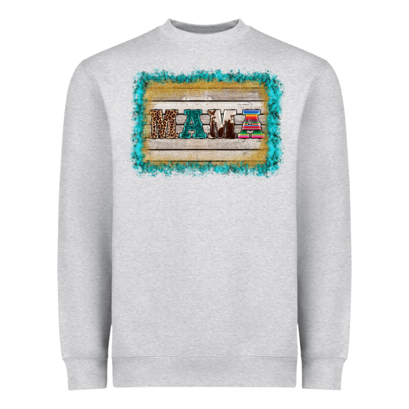 Western Turquoise's Mama Background Heavyweight Sweatshirt by BarkalooDesign | Teevron