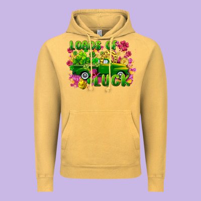 Loads Of Luck St. Patricks Day Vintage Hoodie Designed By Fadigitalartstudio
