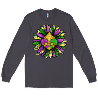 Smoke Mardi Gras Sunflower Long Sleeve Tee - BundleAndBundleShop