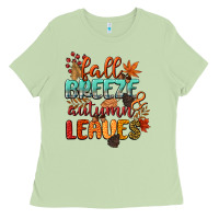 Matcha fall breeze and autumn leaves Ladies Tee - CowGirlArtShop