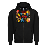 Black little brother biggest fan Zipper Hoodie - AdoDesignShop