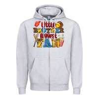 Heather Grey little brother biggest fan Zipper Hoodie - AdoDesignShop