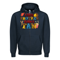 Navy little brother biggest fan Zipper Hoodie - AdoDesignShop