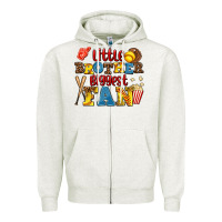 Oatmeal Heather little brother biggest fan Zipper Hoodie - AdoDesignShop