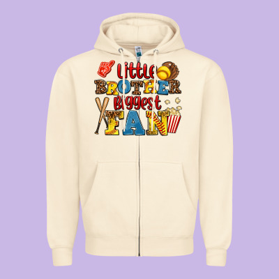 Little Brother Biggest Fan Zipper Hoodie Designed By Adodesignshop