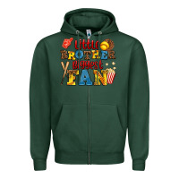 Sports Green little brother biggest fan Zipper Hoodie - AdoDesignShop
