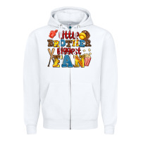 White little brother biggest fan Zipper Hoodie - AdoDesignShop