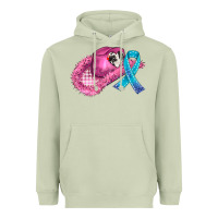 Matcha cowboy hat and cancer ribbon Heavyweight Hoodie - AdoDesignShop