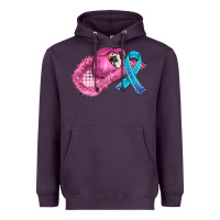 Plum cowboy hat and cancer ribbon Heavyweight Hoodie - AdoDesignShop