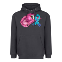 Smoke cowboy hat and cancer ribbon Heavyweight Hoodie - AdoDesignShop