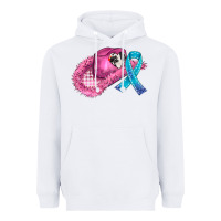 White cowboy hat and cancer ribbon Heavyweight Hoodie - AdoDesignShop