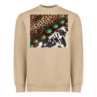 Mushroom leopard and cowhide gemstone leather Heavyweight Sweatshirt - BarkalooDesign