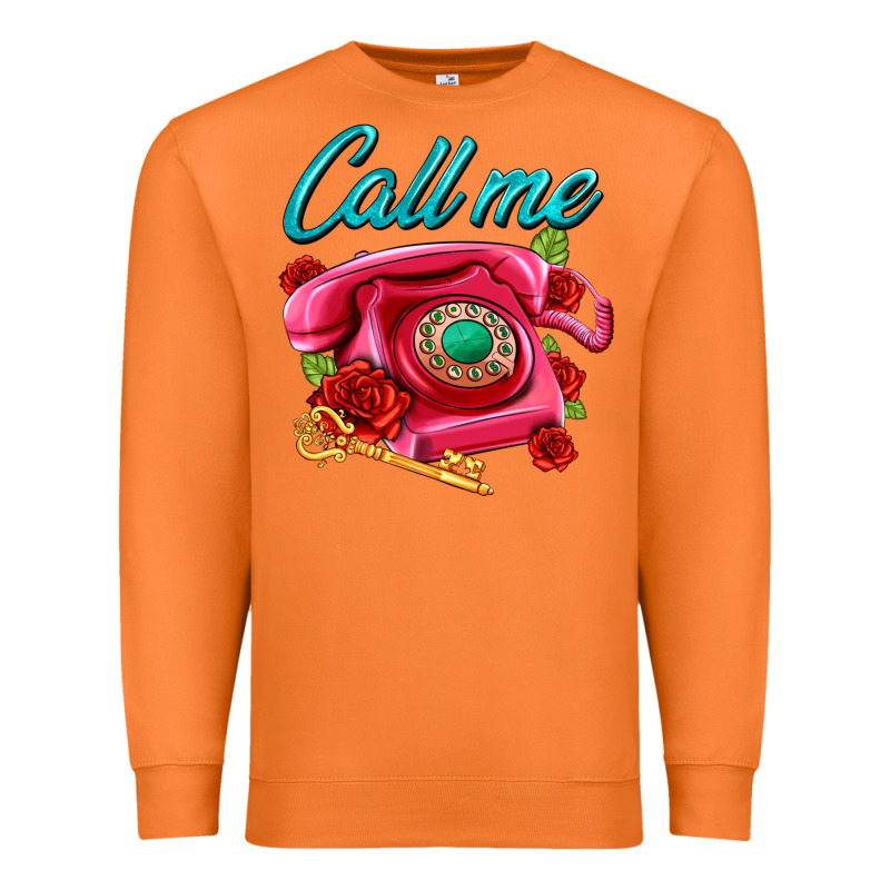 Call Me Roses And Pink Telephone Premium Sweatshirt by AdoDesignShop | Teevron