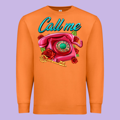 Call Me Roses And Pink Telephone Premium Sweatshirt Designed By Adodesignshop