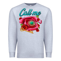 Heather Grey call me roses and pink telephone Premium Sweatshirt - AdoDesignShop