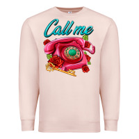 Pale Pink call me roses and pink telephone Premium Sweatshirt - AdoDesignShop