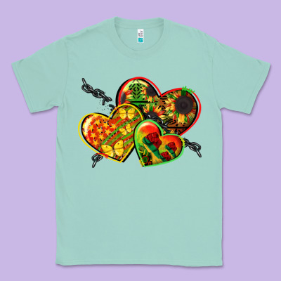 Juneteenth Hearts Classic Tee Designed By Cowgirlartshop