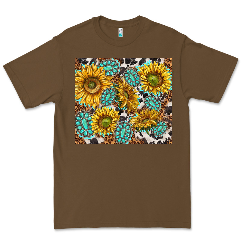 Turquoise Sunflowers With Gemstones Premium Tee by TumblerDesignByShophia | Teevron
