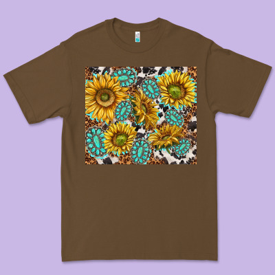 Turquoise Sunflowers With Gemstones Premium Tee Designed By Tumblerdesignbyshophia