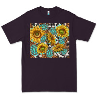 Plum turquoise sunflowers with gemstones Premium Tee - TumblerDesignByShophia