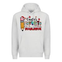 Dove Grey Santa Favorite Teacher Premium Hoodie - CowhideDigitalArt