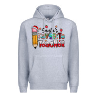Heather Grey Santa Favorite Teacher Premium Hoodie - CowhideDigitalArt