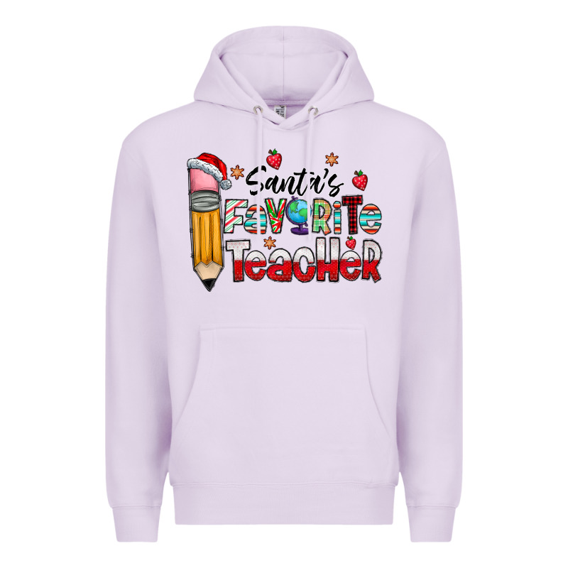 Santa Favorite Teacher Premium Hoodie by CowhideDigitalArt | Teevron