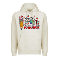Oatmeal Heather Santa Favorite Teacher Premium Hoodie - CowhideDigitalArt