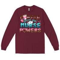Burgundy coffee gives me nurse powers bbs Long Sleeve Tee - BundleAndBundleShop