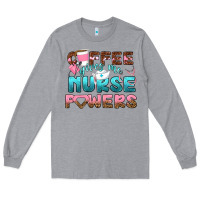 Heather Grey coffee gives me nurse powers bbs Long Sleeve Tee - BundleAndBundleShop