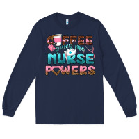 Navy coffee gives me nurse powers bbs Long Sleeve Tee - BundleAndBundleShop